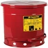 Justrite 10 gallon galvanized steel oily waste safety can