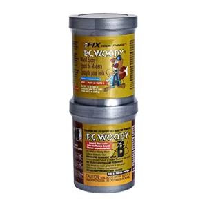 PC Products PC-Woody Wood Repair Epoxy Paste, Two-Part 12 oz in Two Cans, Tan