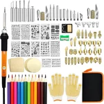 PETUOL 110-piece wood burning kit with pen, tips, and stencils