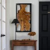 Warmaxx teak natural wood wall art rectangle farmhouse decor