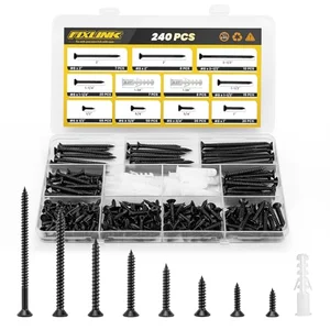 Wood Screws Assortment Kit, 240 Piece