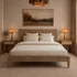 NTC Adept solid wood bed frame with headboard, teak look