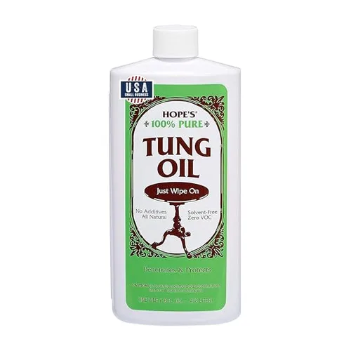 Hope's 100% pure tung oil food-safe wood finish bottle