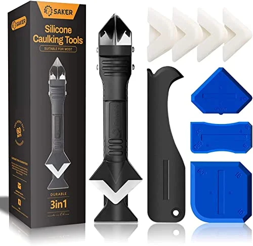 Saker 3-in-1 silicone caulking and grout removal tool kit