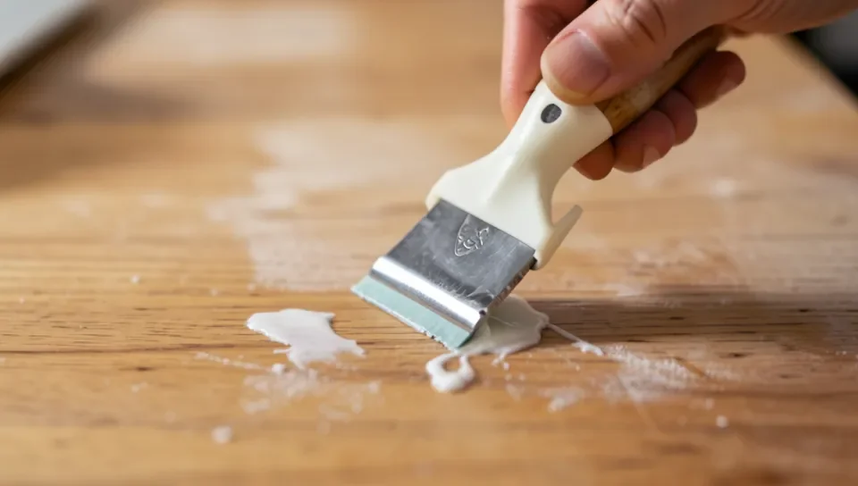 Scraping softened polyurethane off a wood surface