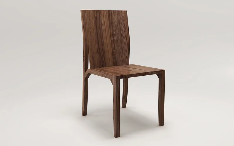 Wooden dining chair with visible wood grain