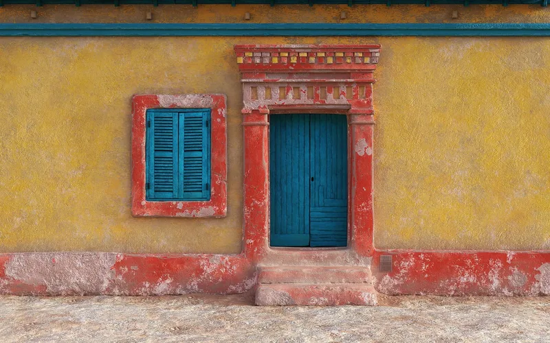 grand teak wood main door frame with a wide entrance and stone steps grand teak wood main door frame with a wide entrance and stone steps