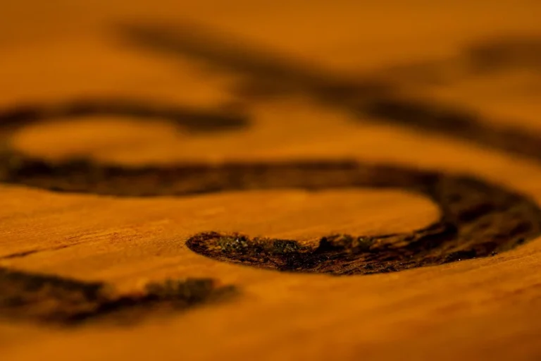 Stained wood grain detail showing tung oil finish