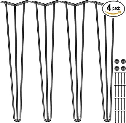VEVOR 24 inch black hairpin table legs, set of 4