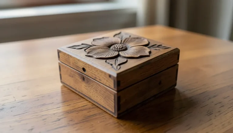 A handmade wooden jewelry box gift
