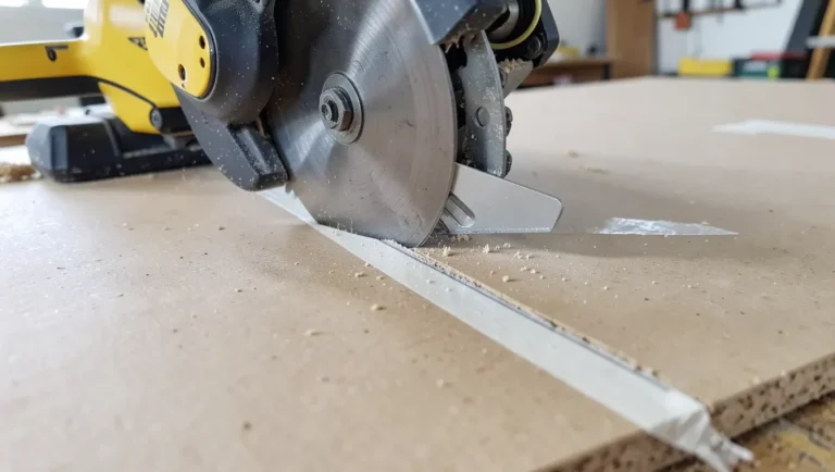 Cutting MDF along masking tape to prevent chipping