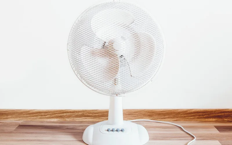 Oscillating fan improving air circulation to help clear MDF odor from a room Oscillating fan improving air circulation to help clear MDF odor from a room