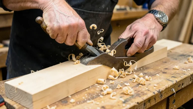 Planing diagonally across the board removes high spots faster than planing straight with the grain