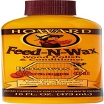 Howard Feed-N-Wax beeswax wood polish and conditioner bottle, 16 ounce