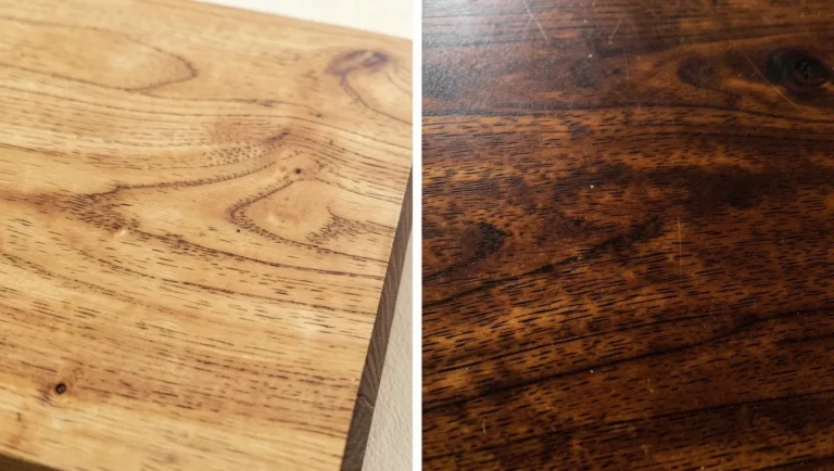 Comparing an oil finish against a dark stained finish on wood