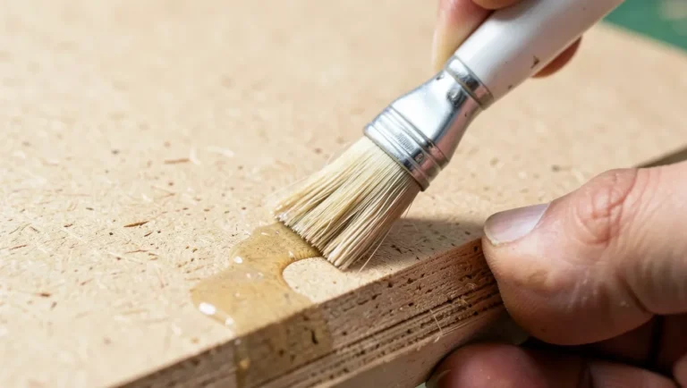 Applying wood hardener to a raw MDF surface