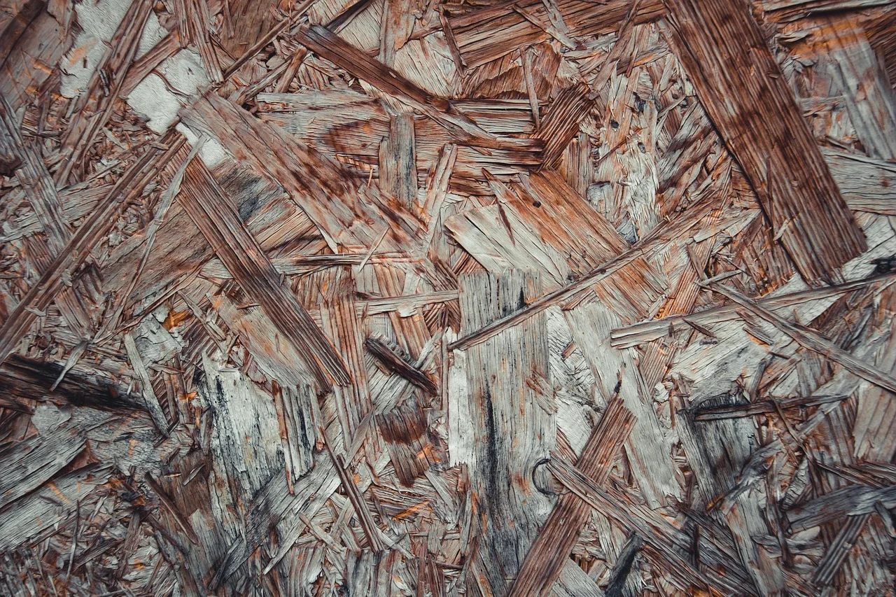 Close-up of compressed wood fibers bonded together, the same basic principle used to make MDF