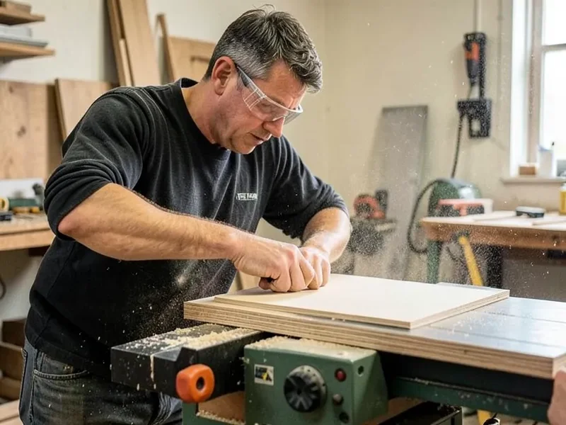 Cutting MDF on a table saw produces fine dust that calls for a respirator