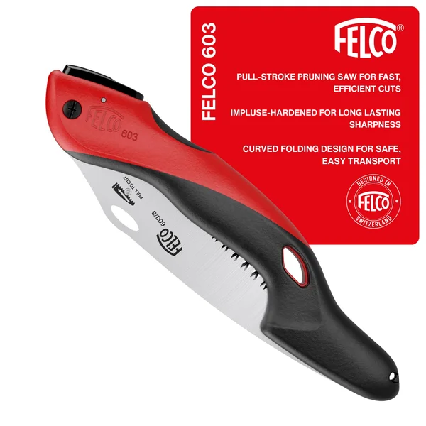 FELCO 603 folding pruning saw with curved chrome-plated blade