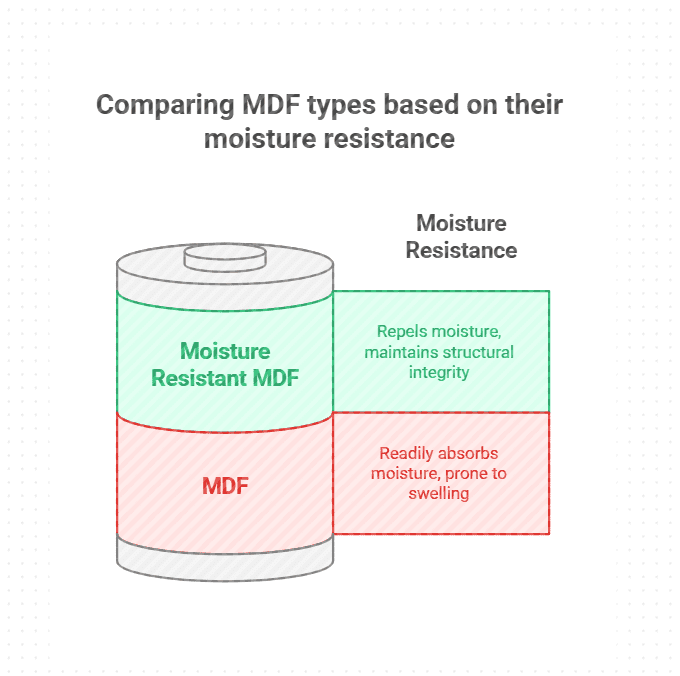 Difference between MDF And Moisture Resistant MDFd