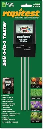 Luster Leaf Rapitest 4-in-1 soil pH, moisture, fertility, and light tester