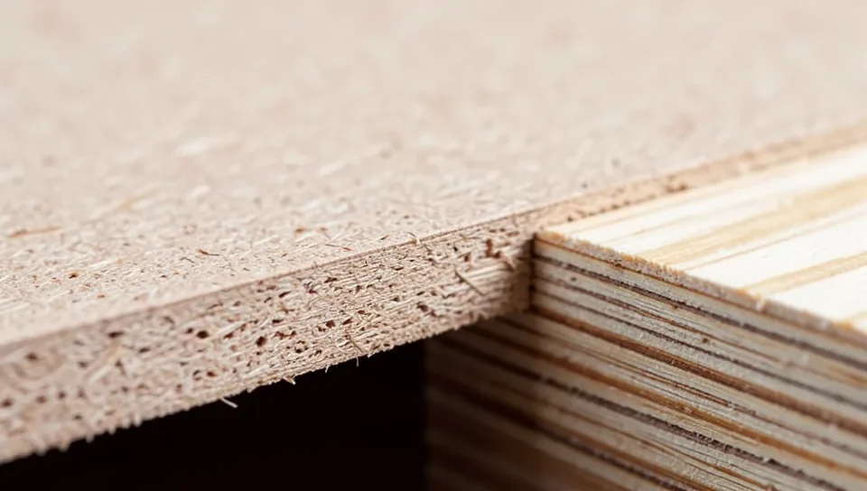 MDF dense fiber edge compared to layered plywood edge