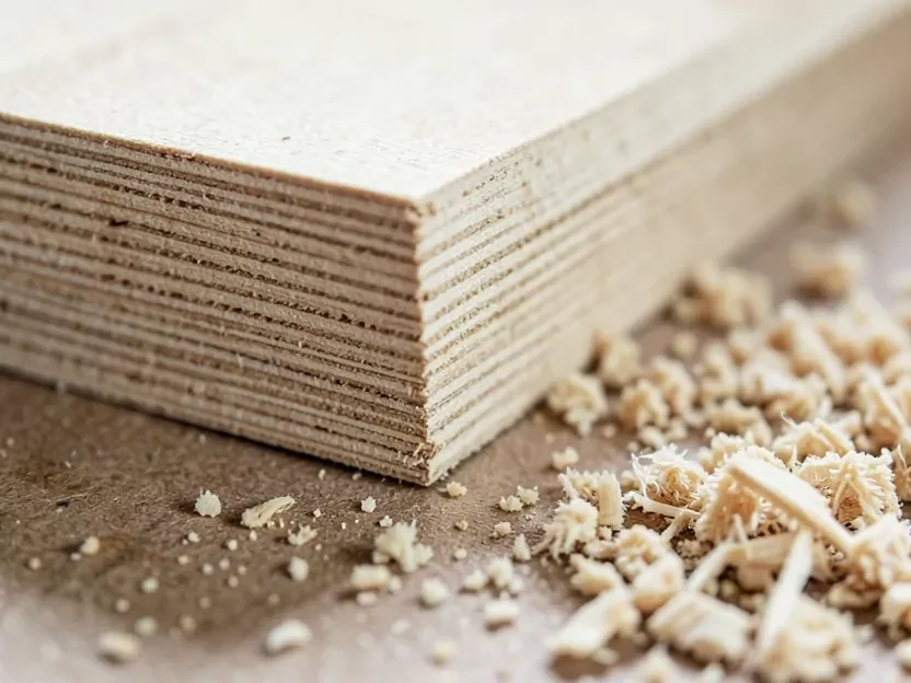 Dense MDF fiber edge compared to loose sawdust