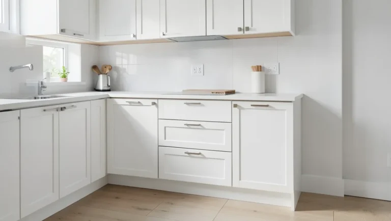Installed MDF kitchen cabinets in a modern kitchen