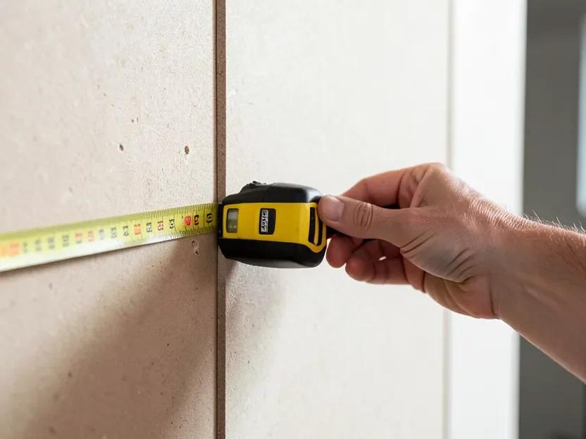 Measuring a wall before calculating MDF panelling needed