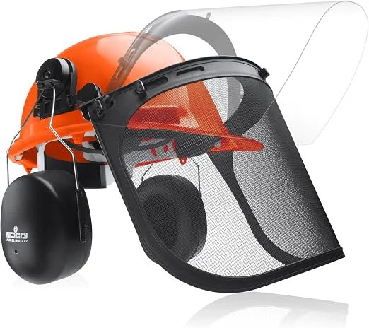 NoCry 6-in-1 forestry helmet with face shield and ear muffs