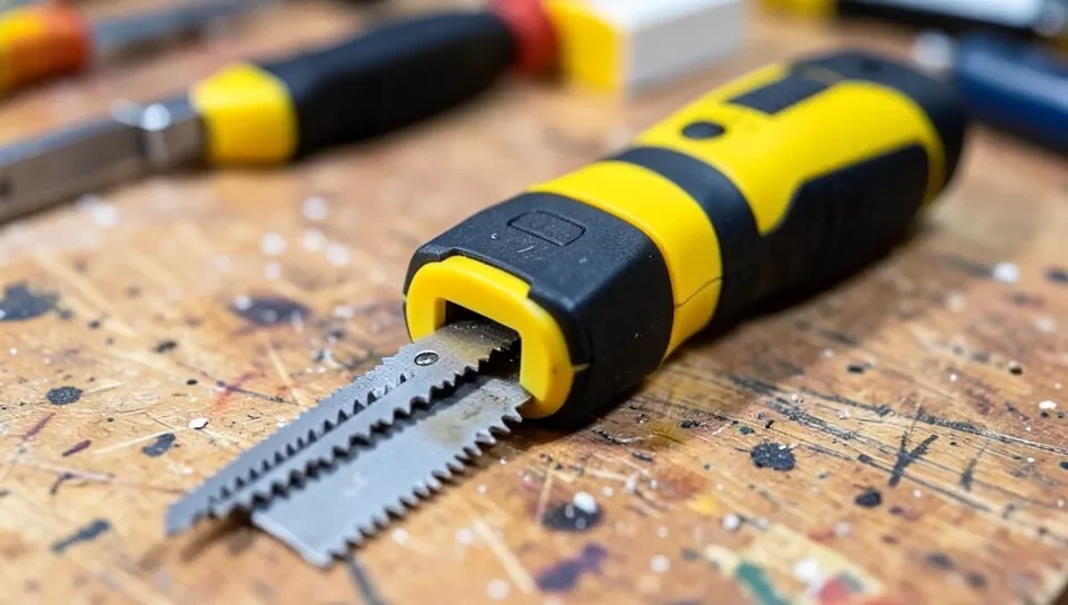 A cordless oscillating multi-tool with a plunge-cut blade