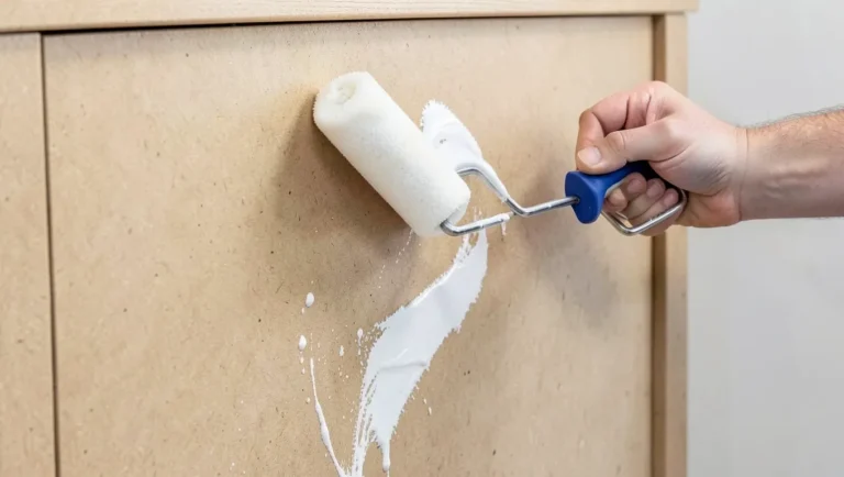 Painting an MDF cabinet door with a foam roller