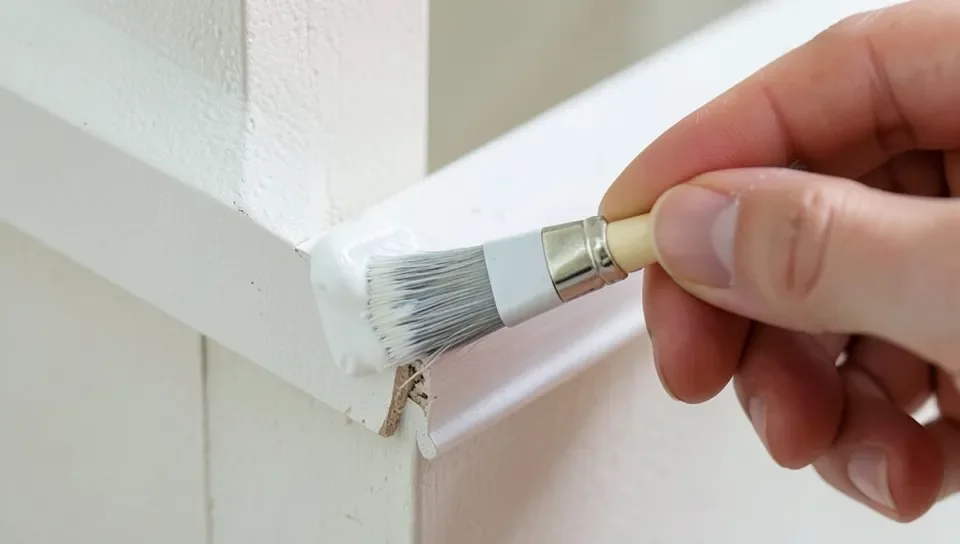 Priming a raw MDF baseboard edge before caulking
