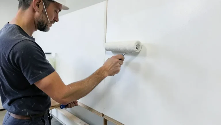 Priming an MDF panel face with a roller