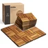 THYOI Premium Deck Tiles, 10 Pcs Patio Flooring - Golden Teak - Crossed