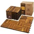 DECKIFY 9-Piece Acacia Wood Interlocking Deck Tiles, Golden Teak Crossed