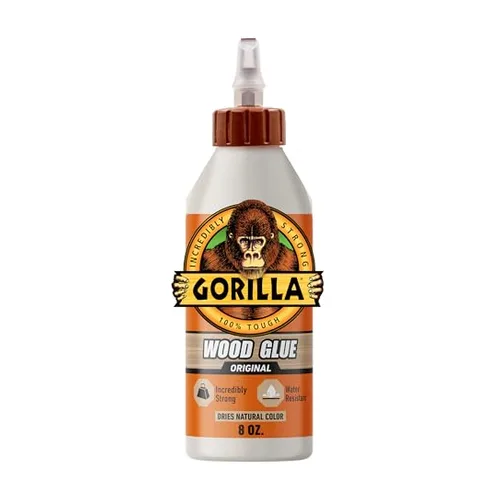Gorilla Wood Glue, 8 ounce, water resistant PVA wood glue for indoor and outdoor projects