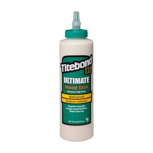 Titebond III Ultimate Wood Glue, 16 ounce bottle, waterproof formula
