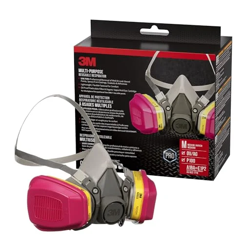 3M P100 organic vapor half-facepiece respirator for MDF dust and formaldehyde vapor