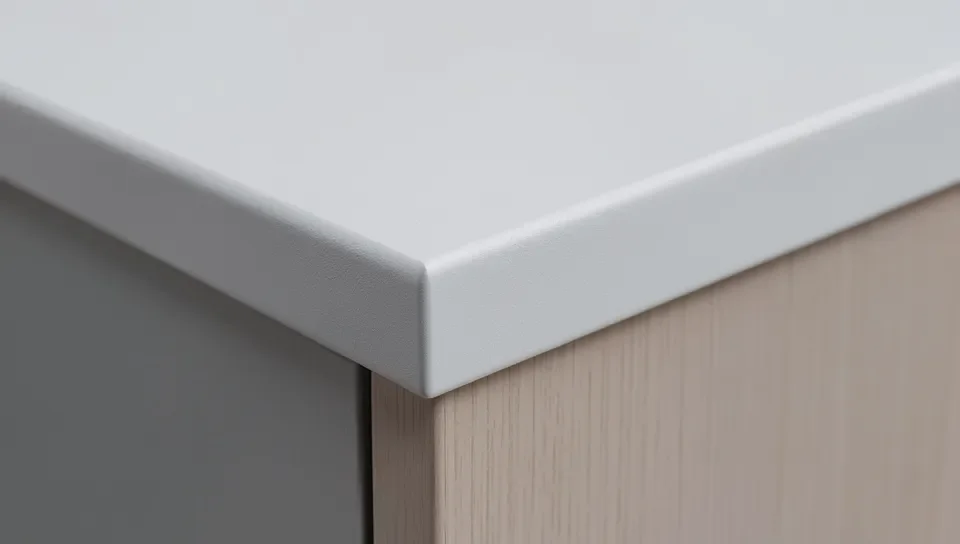 A sealed, sanded MDF edge ready for paint