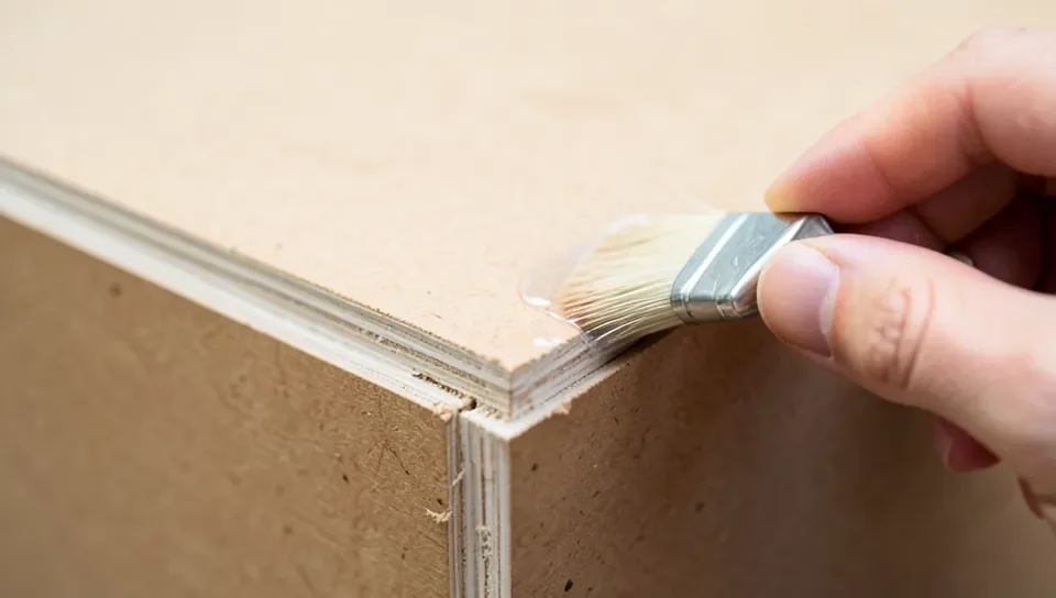 Sealing raw MDF edges traps off-gassing at the source