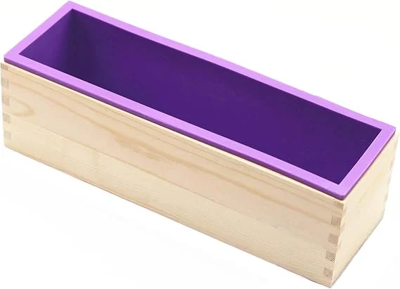 Silicone soap loaf mold with wooden box
