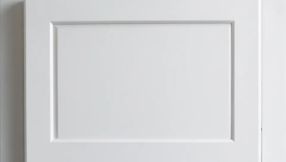 A smooth, evenly painted MDF cabinet door