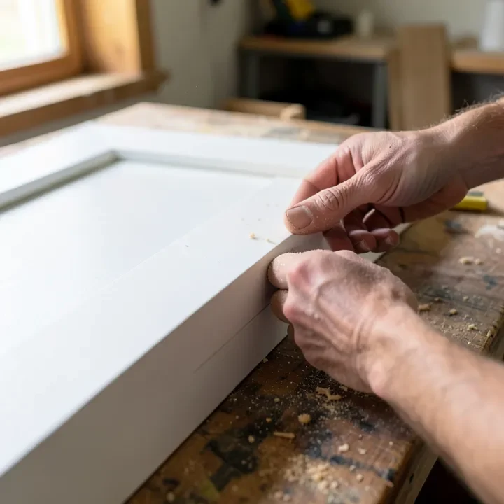 Routing the edge of a painted MDF cabinet door