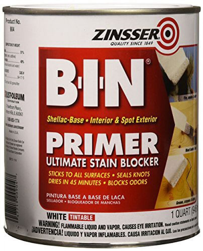 Zinsser B-I-N shellac-base primer-sealer, 1 quart can