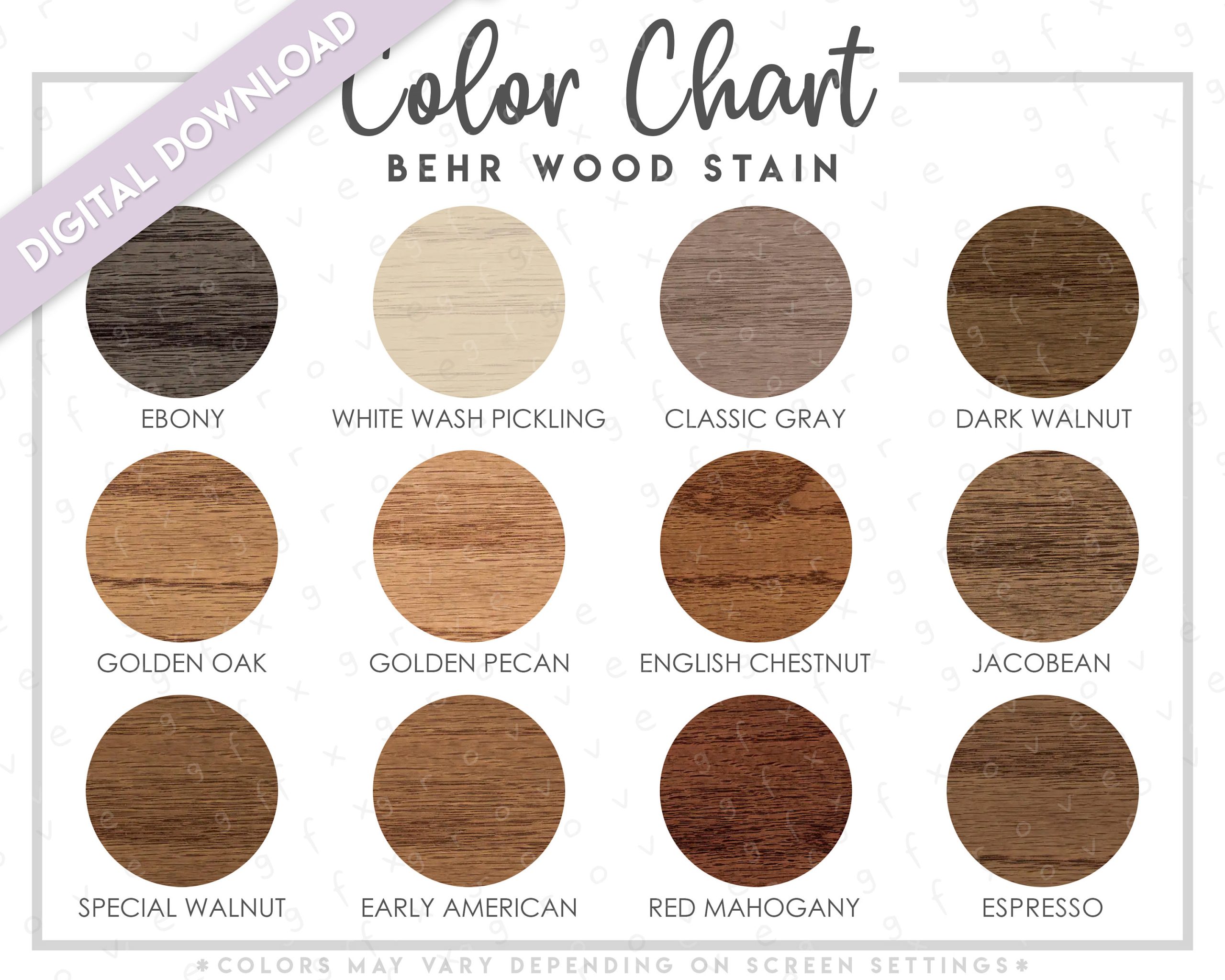 Behr Wood Stain Color Chart