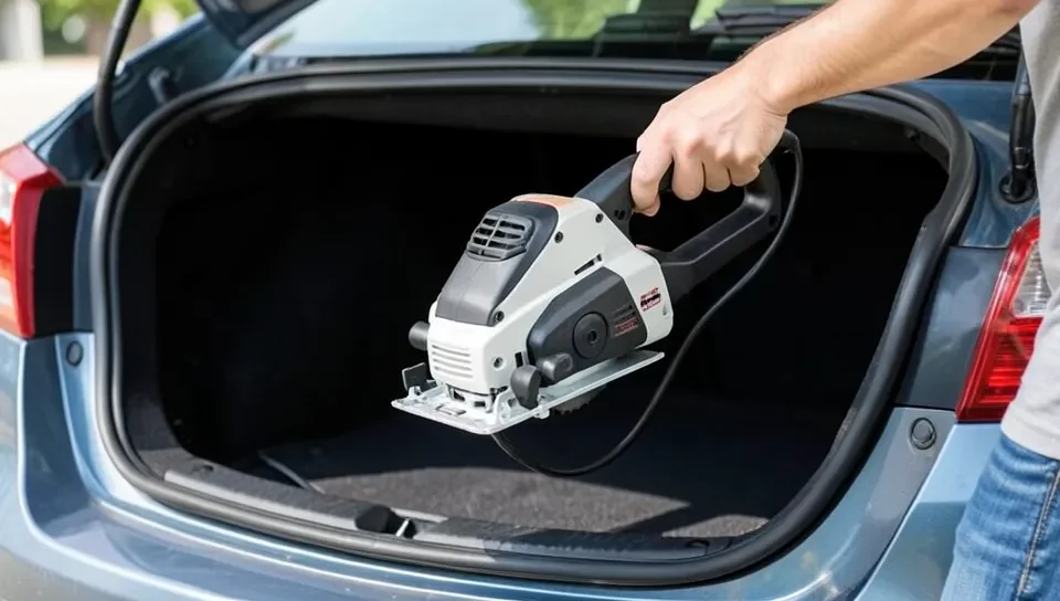 Carrying a lightweight portable table saw