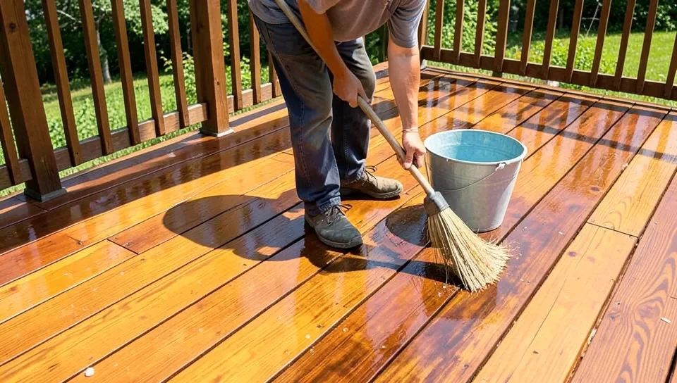 Cleaning and maintaining a stained wood deck