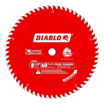 Diablo 8-1/4 inch 60-tooth fine finish saw blade