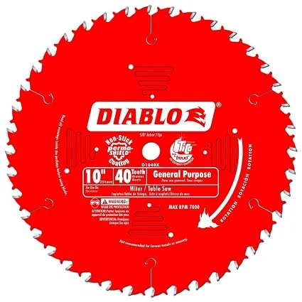 Diablo D1040X 10 inch 40-tooth general purpose table saw blade, 2-pack